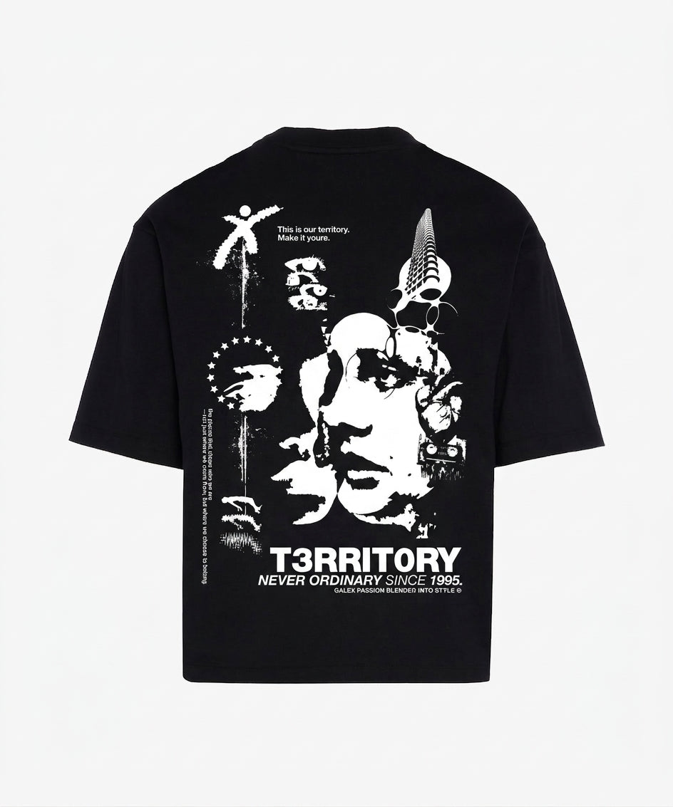 Tshirt Quentin stampa bianca T3RRITORY
